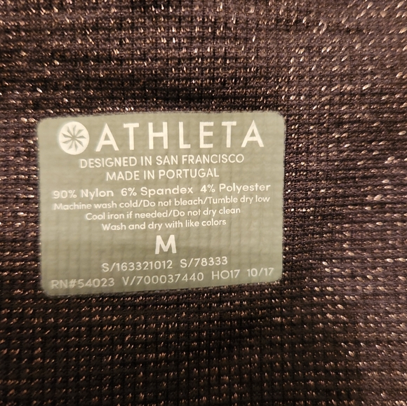 ATHLETA Shimmer Tight Leggings BLACK w/ Metallic Gold Size M Runs Small - Picture 2 of 3